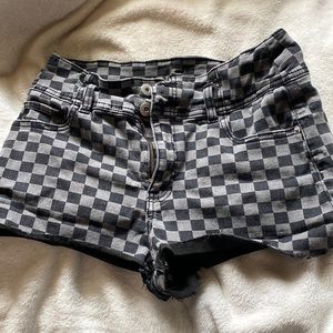 Checkered black and grey